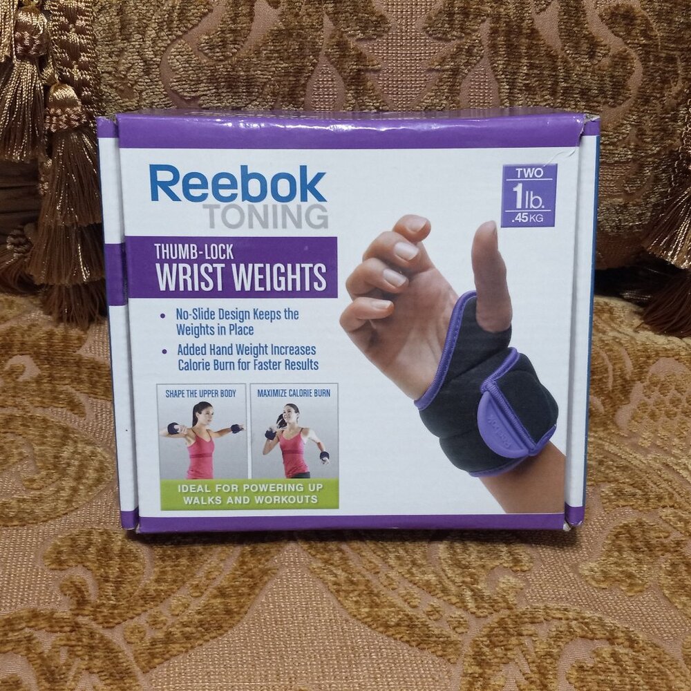 Reebok Set of Two 1lb./.45kg Thumb Lock Wrist Weights